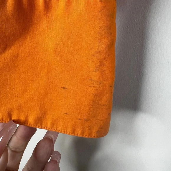 Robert Graham Orange Button Up Shirt Paisley Cuffs Embroidered Women’s Size M - Picture 10 of 12